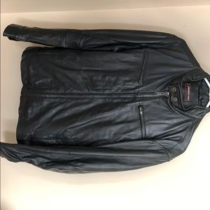 Members Only 100% Leather Cafe Racer Jacket